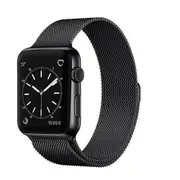 Magnetic Milanese WristBand Band for Apple Watch iWatch Series 2 42mm & 44mm Wrist Band (Black)