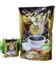 Luxica Gold Instant Coffee Powder Mix 35 in 1 Herbal Natural No Sugar 15 Sachets