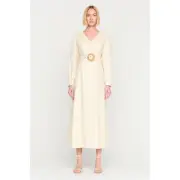 Marie Oliver Evelle Linen Belted Midi Dress in Whitecap 8