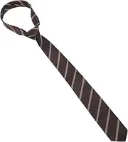 [CALLARON] Striped Necktie for Men Pre Tied Classic Polyester Tie Stylish Design for School Uniforms Holiday Events Easy Wear Necktie for