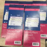 Lot of 5 Adams Money/Rent Receipt Books 3 Part Carbonless Numb.TC2701 FREE SHIP