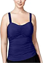 [Profile by Gottex] Plus Size Shirred Underwire Tankini Top