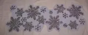 Grammercy Studio GLASS BEADED TABLE RUNNER ~13"x36" Snowflakes