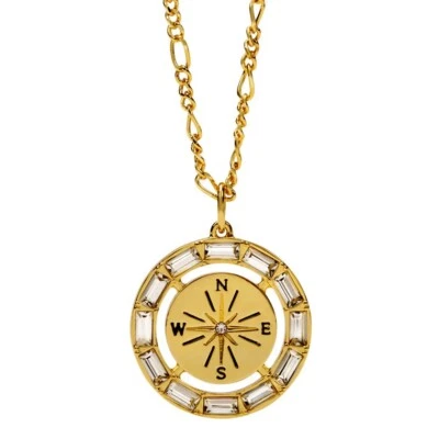 Origami Owl Crystal Compass Nothing is Impossible Coin Pendant Necklace