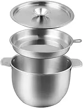 iplusmile Stainless Steel Cooking Oil Container Versatile Kitchen Oil Basin for Frying Oil Salad Mixing and Food Storage for Home Restaurant and Catering Use