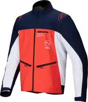 Alpinestars Lite-Dura Softshell Motocross Jacket, white-blue-orange, Size L for Men White Blue Orange