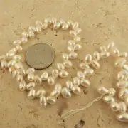 7 x 9mm White freshwater baroque top drilled Rice Pearls, beads