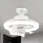 Flush Mount Smart Ceiling Fan RGB/3 Colors Dimmable Remote Control 3200K-6500K