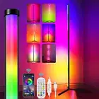 Corner Floor Lamp, 62.9” LED Floor Lamp with Remote Control, 16 Million Static C