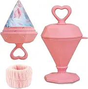 Rena Chris Ice Roller for Face - Diamond Ice Facial Roller, Reach Detailed Areas, De-Puff Eye Bags, Reusable Massage Silicone Ice Mold with Face Wash Wristband, Skin Care Tools for Women(Pink)