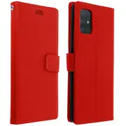 Flip wallet case, slim cover Galaxy A51, silicone shell - Red