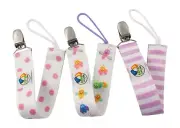 3-Pack Baby Accessory Bugs Pacifier Clips for Girls Cute Soothie & Binky Holders