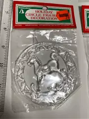 Rocking Horse Christmas Ornament Vintage Lucite Plastic-COMMODORE-NOS Lot 7 Deco