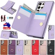 For Samsung S25 S24 S23 S22 Ultra Plus FE Leather Wallet Case Card Holder Cover