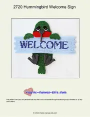 Hummingbird Welcome Sign- Plastic Canvas Pattern or Kit