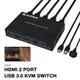 HDMI KVM 4K@60Hz 18GBPS高速切換器usb3.0共享器電腦共用打印機U盤2進1出4K60