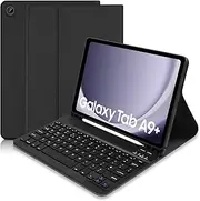 Keyboard Case for Samsung Galaxy Tab A9+ / A9 Plus 11 Inch 2023 (SM-X210/X216/X218),Built-in S Pen Holder - Slim Smart Cover with Detachable Bluetooth Keyboard for Samsung Galaxy Tab A9-Black