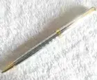 Parker Sonnet Ballpoint Pen Silver Circle Gold Clip Fine Nib Blue Ink Refill