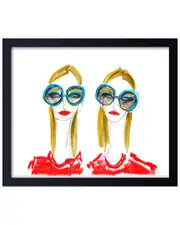 Ready2HangArt Babes In Blue Sunnies Framed Print Wall Art