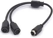 PIIHUSW SVHS Cable S-Video Cable Splitter 4 pin Mini DIN Adapter Split a SVHS Video Signal - Male to 2 Female 2 Way Y-Splitter for TVs, VCRs, DVD
