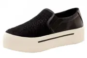 Donna Karan DKNY Women's Bess Platform Black Croc Sneakers Shoes Sz: 9.5