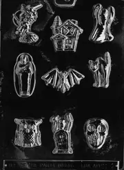 BS HALLOWEEN ASSORTMENT bat mummy cat mold Chocolate Candy molds cupcake toppers