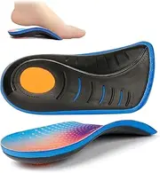[Generic] Orthotics Shoe Insoles, High Arch Support Insoles for Plantar, Flat Feet, Over-Pronation, Heel Pain, Relief Shoe Inserts for Running Sports Men and Wome (Black+Blue, 39/40)