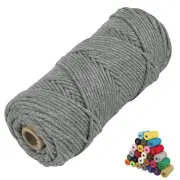 2mm*219Yards Macrame Cotton Cord 4 Ply Twisted Macrame Yarn Natural Cotton Co...