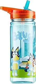 Bluey 560ml/580ml Plastic Water Bottle with Straw, BPA Free, 3D Travel Reusable Bottle, Perfect for Nursery, Preschool, Sports, Days Out
