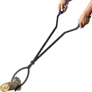 40" Heavy Duty Fire Tongs Firewood Grabber Tool With Scissor Shape Serrated, Log Claw for Bonfire Campfire Fire Pit Outdoor Indoor, Rustproof Safely Moves Firewood