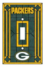 Green Bay Packers Art Glass Light Switch Plate Cover