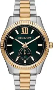 ~Michael Kors Men’s Quartz Two-tone Stainless Steel Green Dial 45mm Watch MK9063