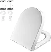 GRIFEMA G951 Toilet Seat,Soft Close D-Shape Toilet Lid with Quick Release for Easy Clean,Anti-Bacterial White Loo Seat with Adjustable Hinges Urea-Formaldehyde Toilet Seat [Amazon Exclusive]