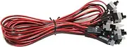 5-Pack 50cm PC Power Switch Cable Button ATX Desktop Computer Case Motherboard On/Off Reset Switch Line Re-Starting Power SW Wire 2-Pin