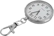 [VALICLUD] Clear Analog Pocket Watch With Keychain Lightweight Metal Hanging Clock key Small Watch Pendant Multi-use Nurse Mini Clock