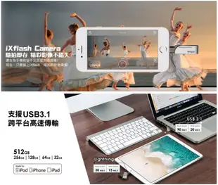 【現貨】PIODATA iXflash 512GB Lightning USB3.1 蘋果隨身碟 iOS專用 OTG 雙用隨身碟【APP下單最高22%點數回饋】