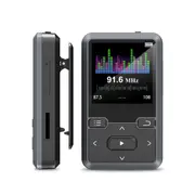 32GB Clip-On MP3 Player with Bluetooth 5.0, Mini Portable MP3 Player with FM Radio Recording, Kids Music MP3 Player with Pedometer MP3 and MP4 Player(Black)