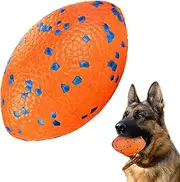 5.5 Inches Balls for Dogs, Durable Dog Football Toys for Aggressive Chewers, Indestructible Large Rugby Balls, Floating Dog Toys for Water Fetch for Medium and Large Breed, Orange