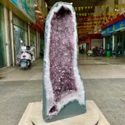 74LB Large Natural Amethyst Geode Cathedral Crystal Cluster Specimen Healing