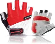 [Generic] Breathable Half Finger Cycling Gloves Anti Slip Pad Cycle Road Bike Gloves Men Women Sports ycle Gloves Red L