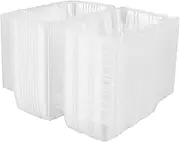 Abizarch 100Pcs Cake Slice Boxes Reusable Cupcake Slice Container with Lid Stackable Clear Rectangle Individual Single Dessert Box Plastic Cake Storage Box for Muffins Cupcake Hamburger Cheese
