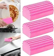 6 Pack Damp Clean Duster Sponge,PVA Magic Sponge Eraser for Housekeeping,Reusable Cleaning Sponge for Blinds, Dish,Mirrors,Glass, Baseboards,Window Track Grooves and Car (Pink)