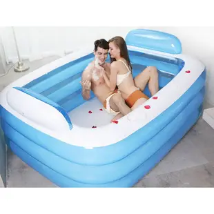 雙人超大家用成人浴盆情侶充氣浴缸加厚洗澡桶折疊浴盆泡澡桶
