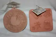 Lot Of 2 Cotton Press Cookie Molds Wreath & Mini cookies ~ NWT