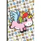 2020 Weekly Planner and Calendar: Pink Unicorn Cartoon on Cover with Owls Unicorns Cats Kittens Monkeys Dogs Llamas and Narwhals in the Background.
