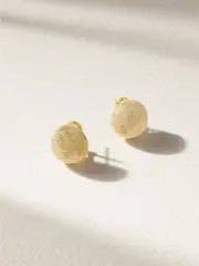 [Carolina Bucci] Carolina Bucci - Florentine Large Button 18-karat Gold Earrings - One size One size Gold