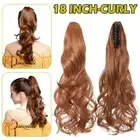 Real Natural Thick As Human Claw Clip In Ponytail Hair Extensions Long Curly US
