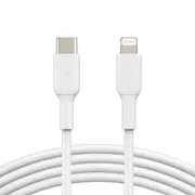Belkin BoostCharge Lightning to USB-C Cable (1m/3.3ft) - White (CAA003bt1MWH), 18W Fast Charge, 480Mbps, 8,000+ bends tested, US