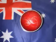 Shane Watson (Australia) signed Red Leather 156g Cricket Ball (signed in Silver)