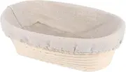 Generisch Oval Round Fermentation Proofing Basket for Sourdough Bread, Rattan, Beige
